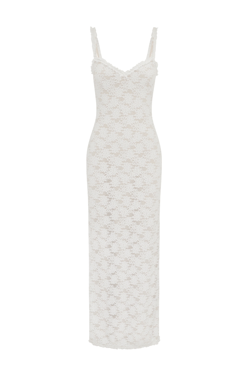 Sarta Maxi Elbise - Beyaz
