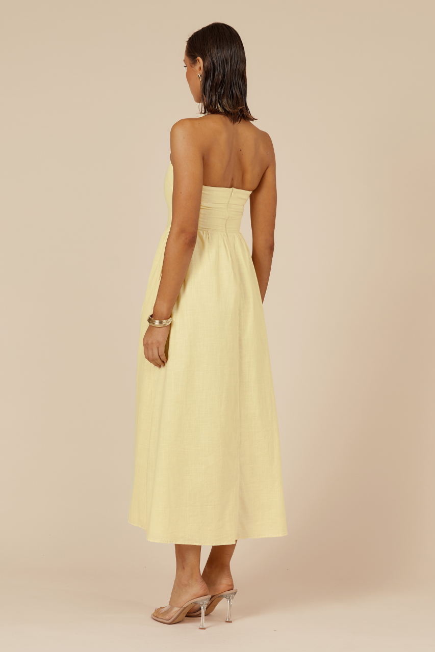 Locklea Midi Elbise - Limon