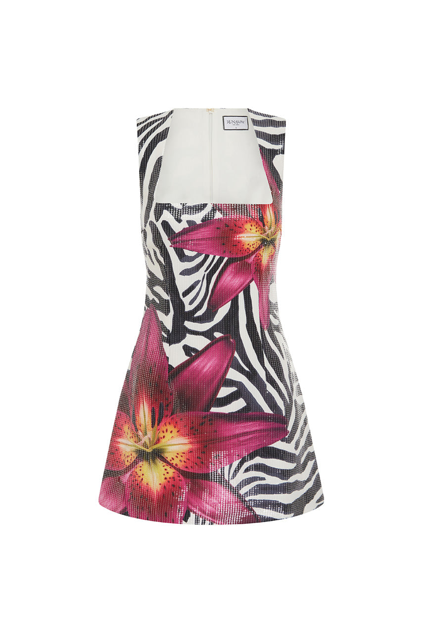 Alessıa Mini Elbise - Zebra Floral