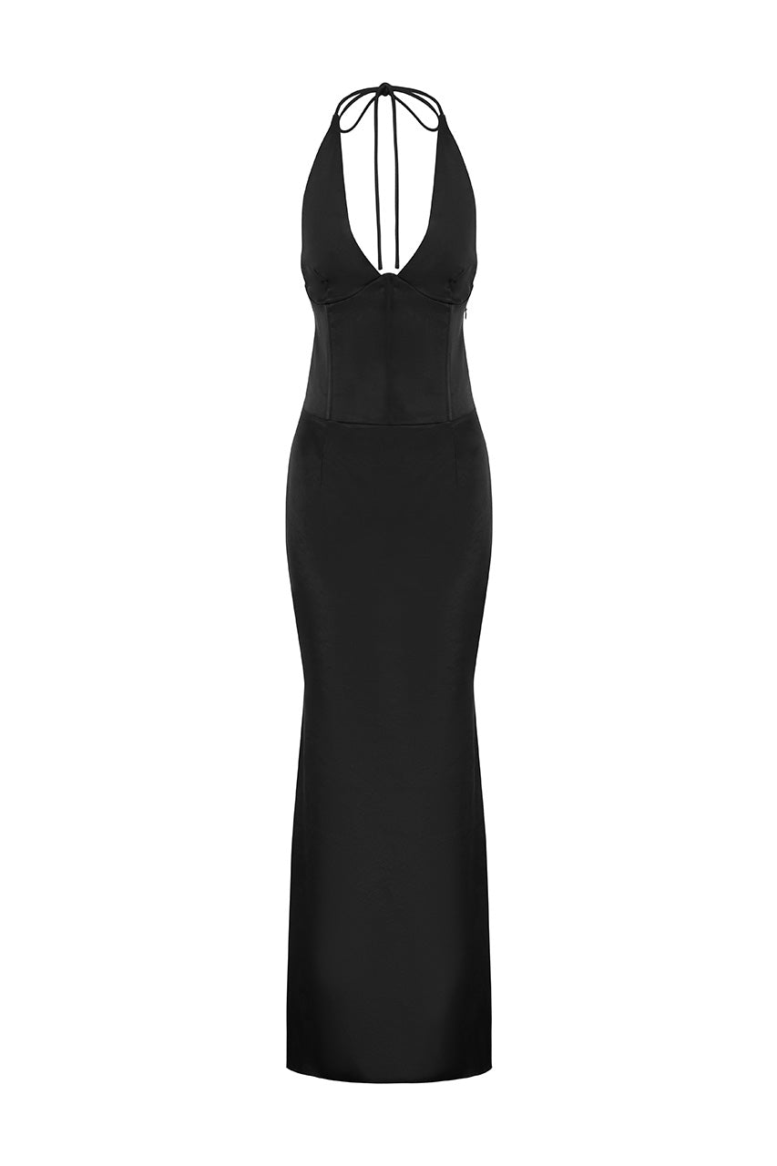 Asada Maxi Elbise - Siyah