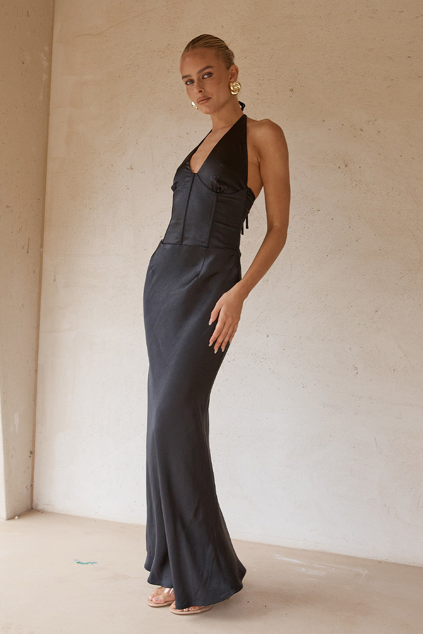 Asada Maxi Elbise - Siyah
