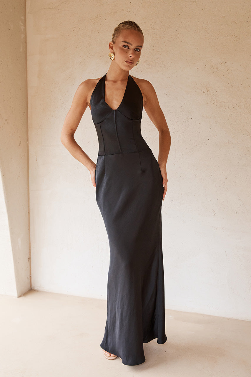 Asada Maxi Elbise - Siyah