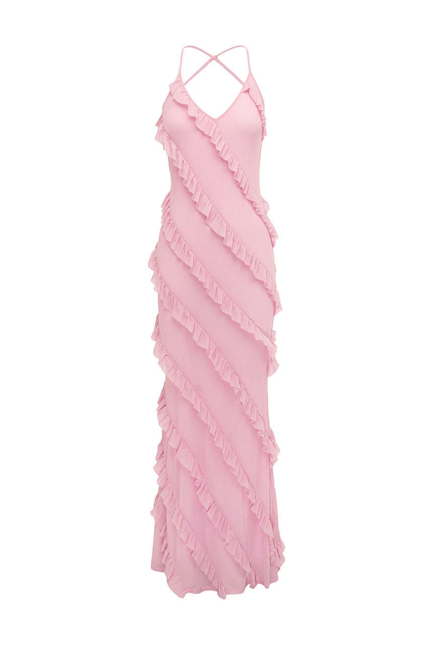 Barlow Maxi Elbise - Pembe