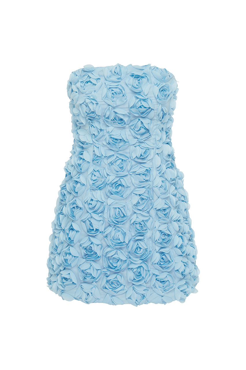 Bloom Mini Elbise - Mavi