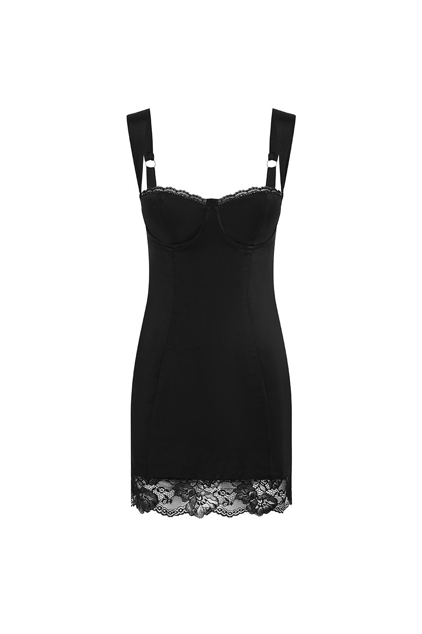 Claudelle Mini Elbise - Siyah