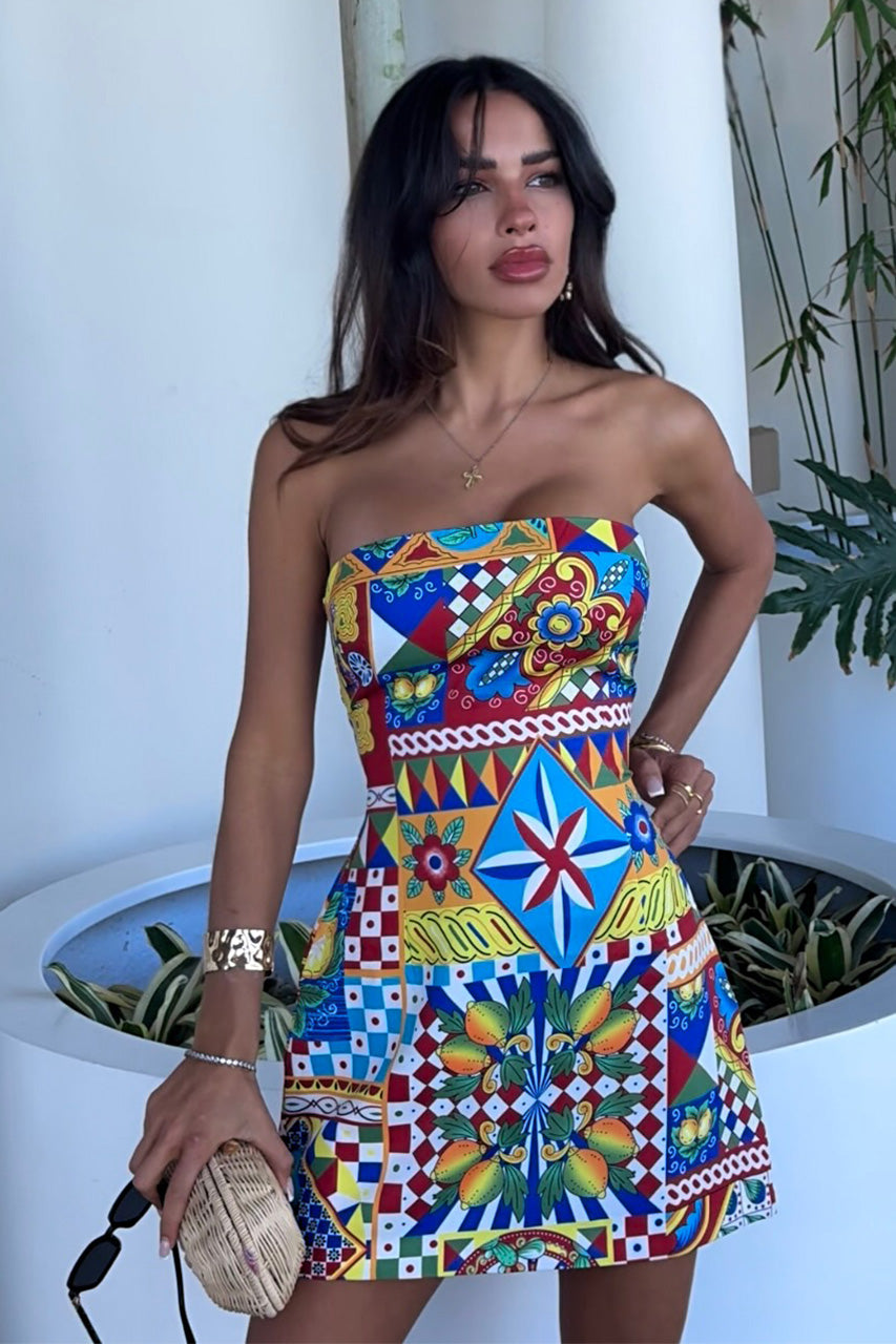 Clementıne Mini Elbise - Phaedra Baskı