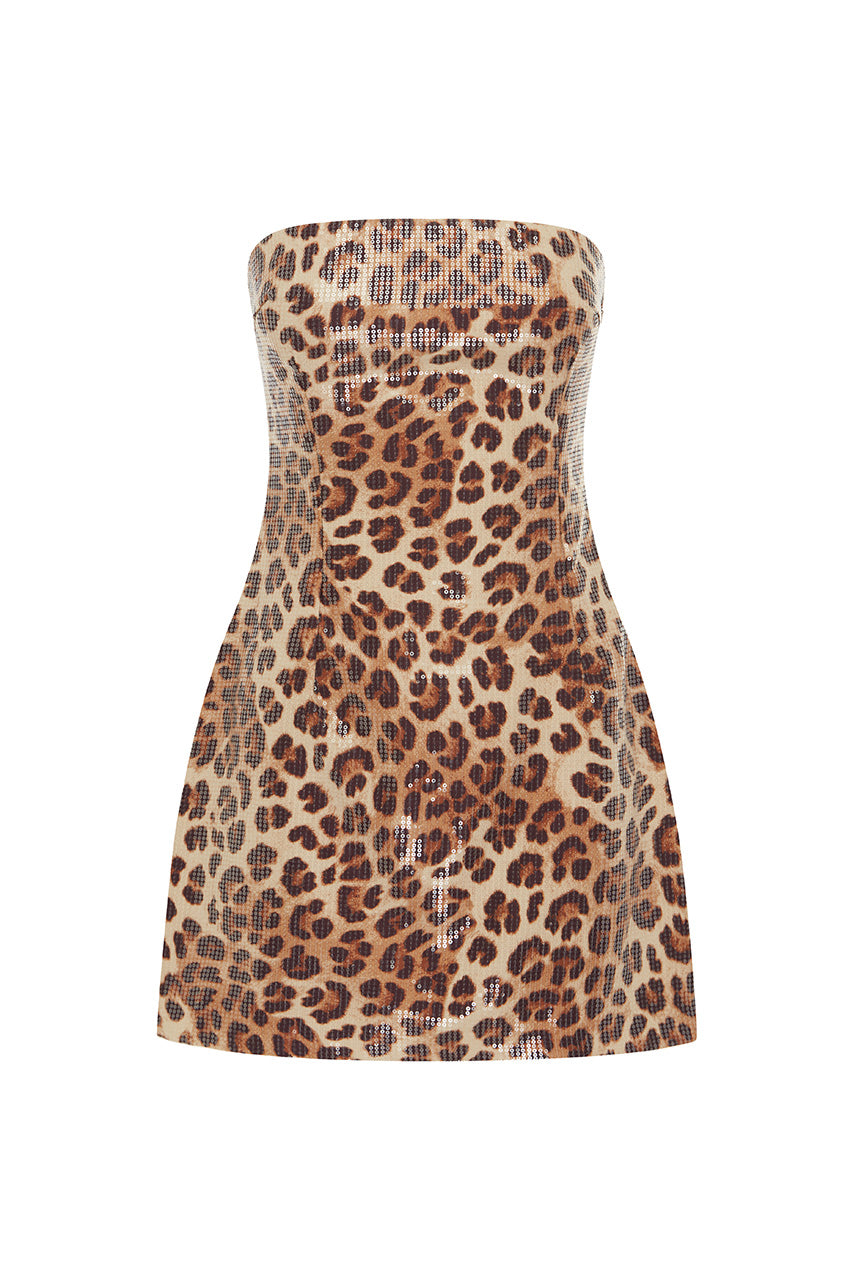 İbiza Mini Elbise - Leopar Desen