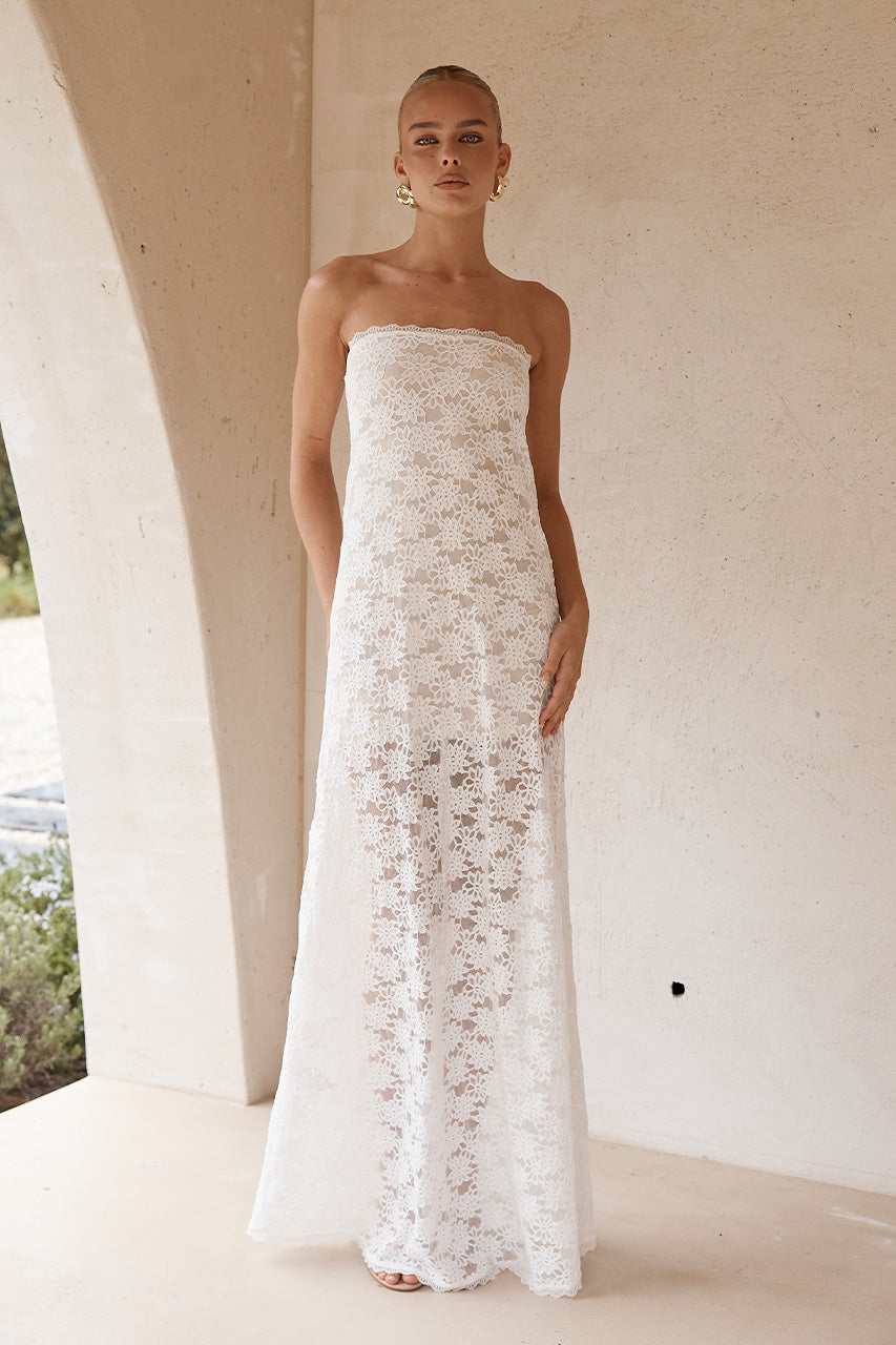 Kinera Maxi Elbise - Beyaz