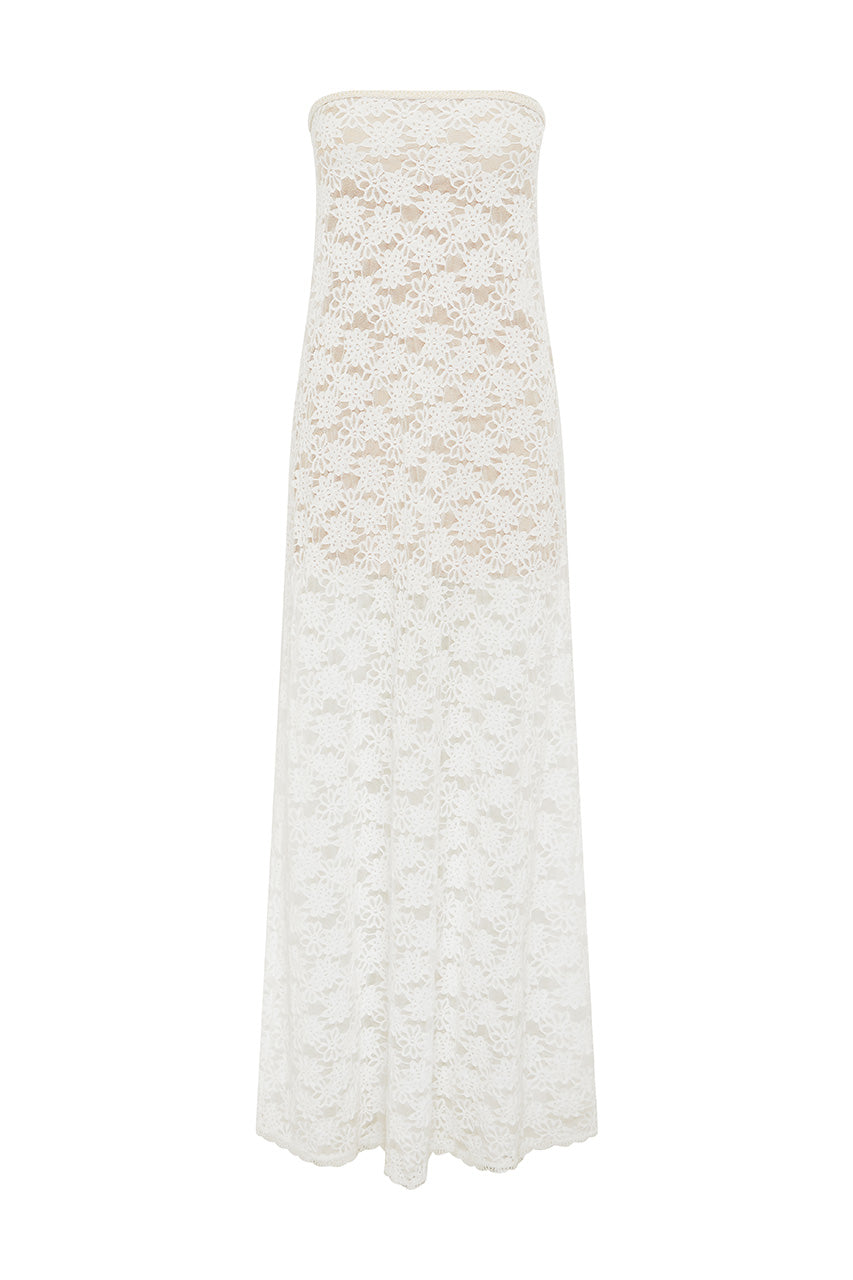 Kinera Maxi Elbise - Beyaz