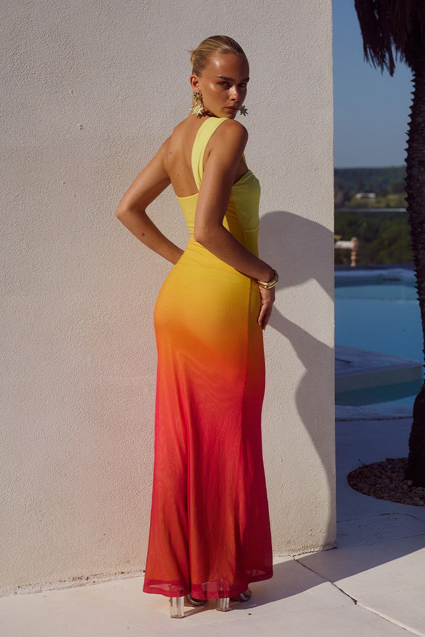 Kyree Maxi Elbise - Mımosa Ombre