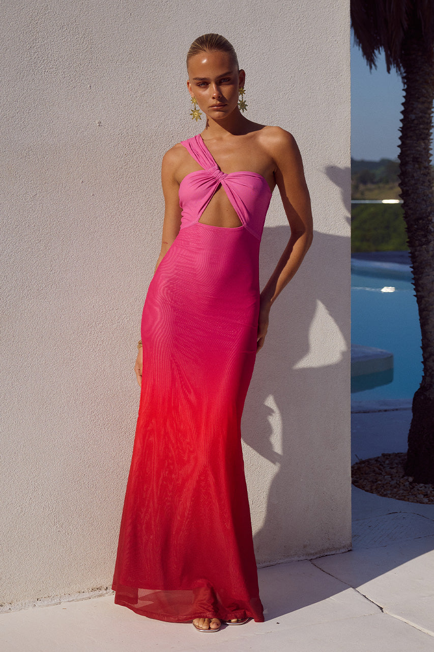 Kyree Maxi Elbise - Pembe Ombre
