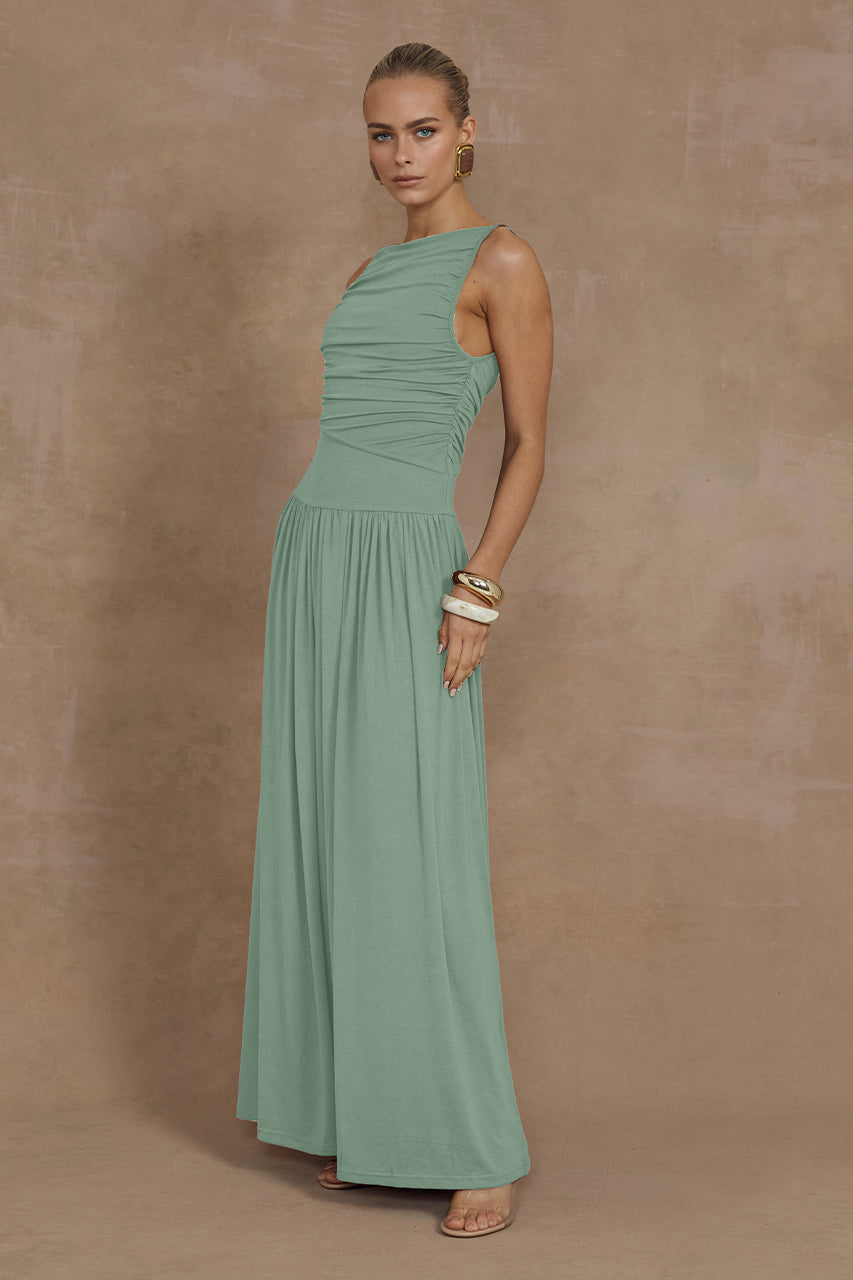 Nalla Maxi Elbise - Sage