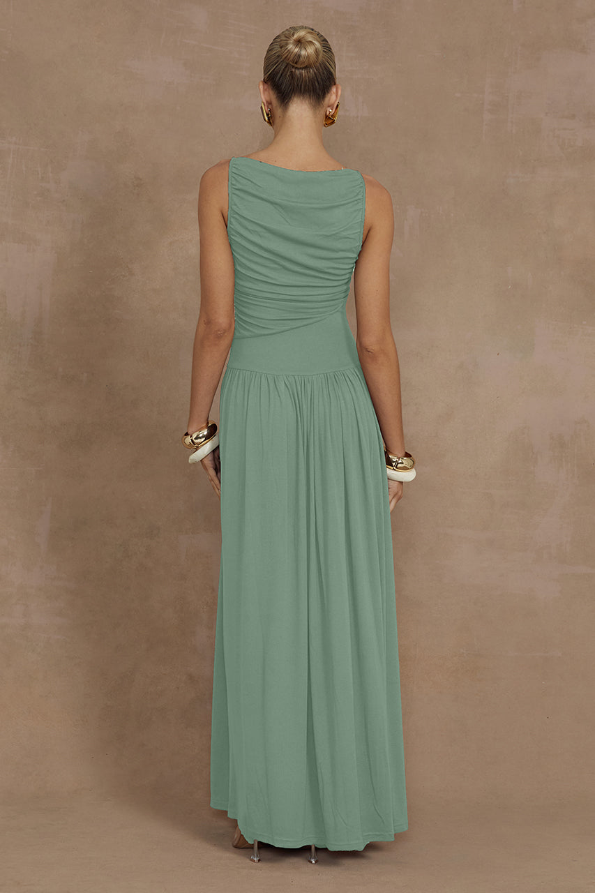 Nalla Maxi Elbise - Sage