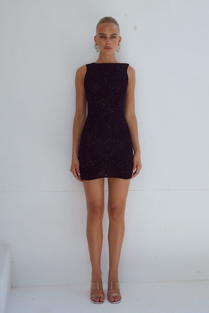 Odessa Mini Elbise - Siyah