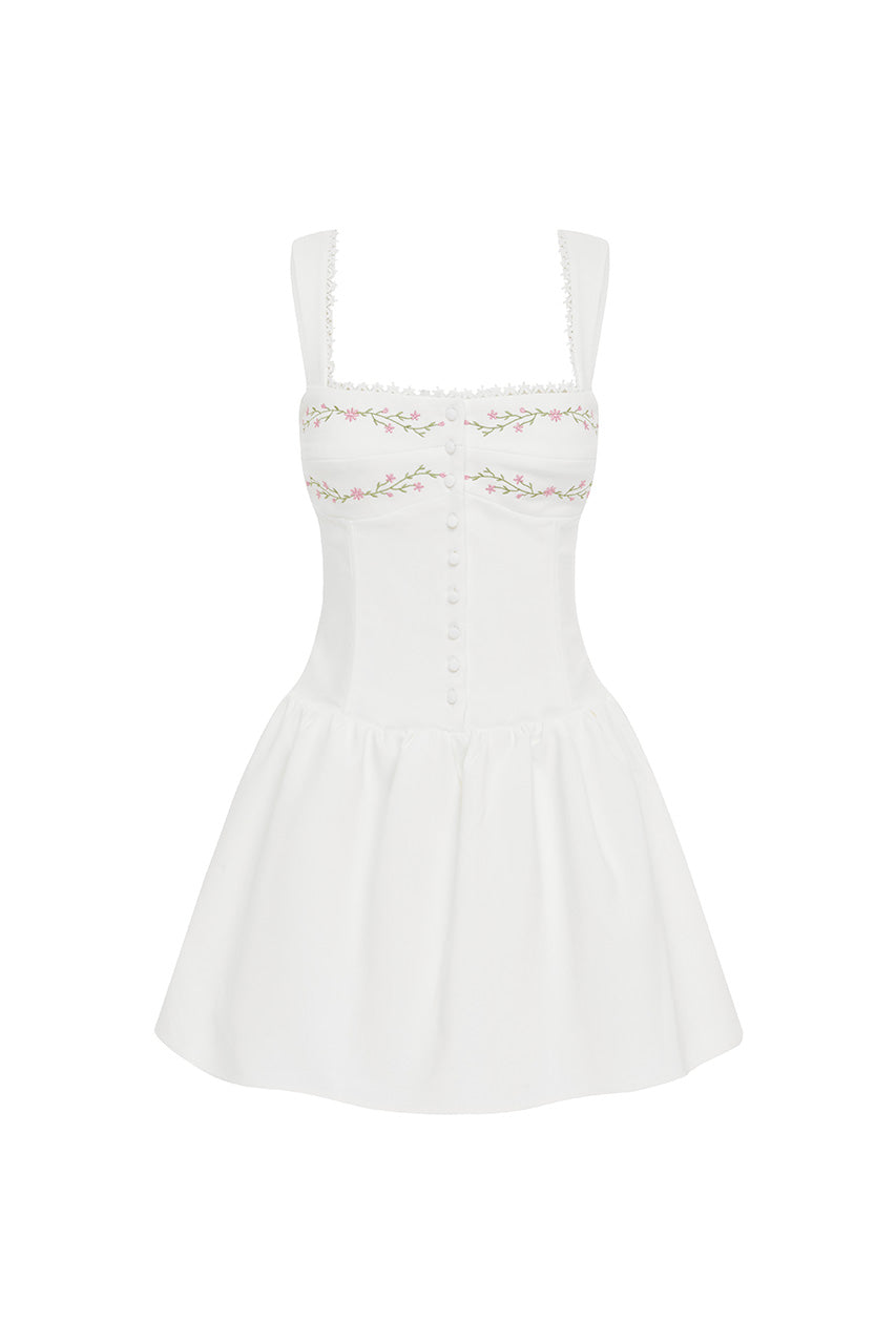 Sarleen Mini Elbise - Beyaz