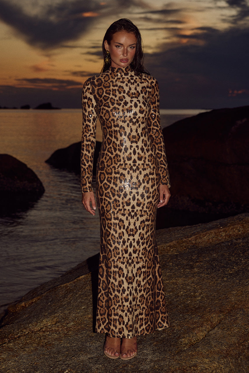 Saylor Maxi Elbise - Leopar