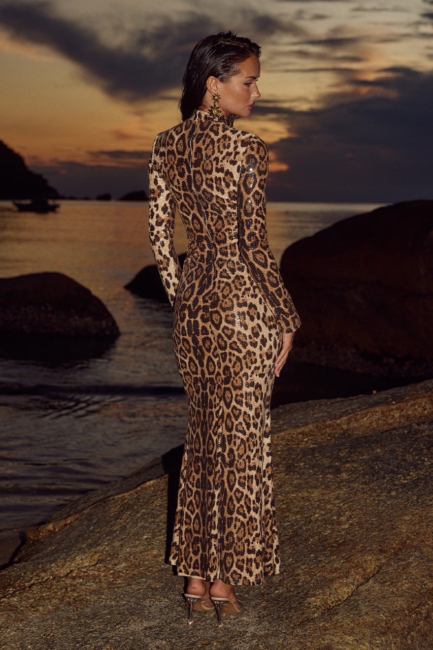 Saylor Maxi Elbise - Leopar