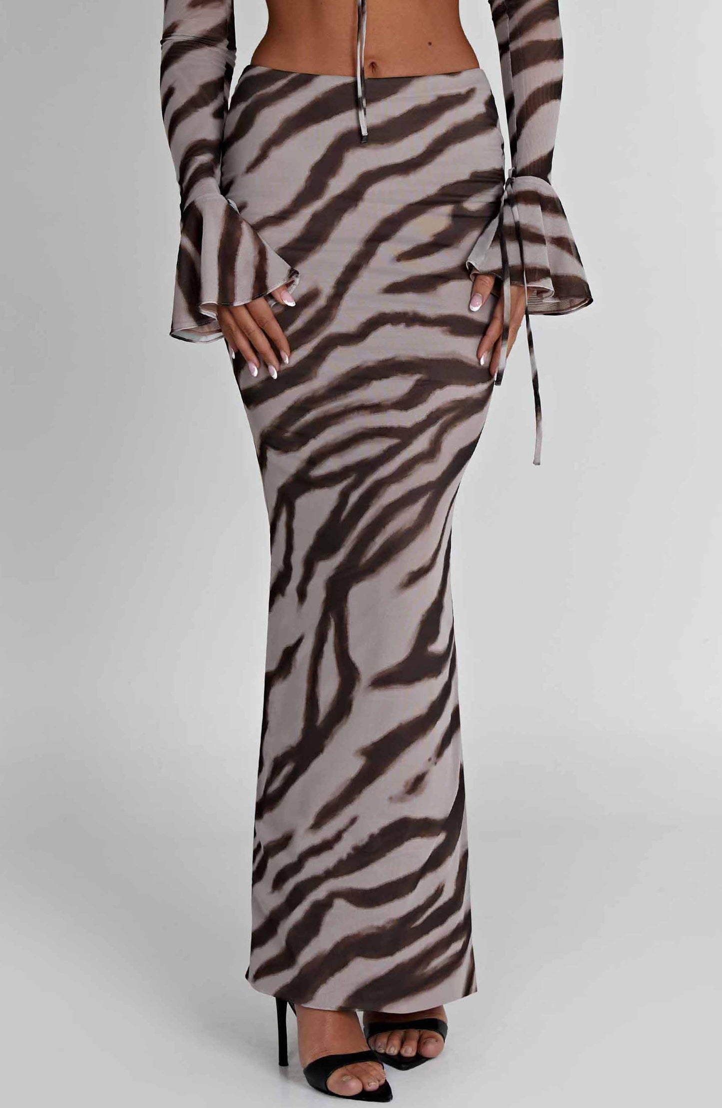 Astrid Maksi Etek - Zebra Baskı
