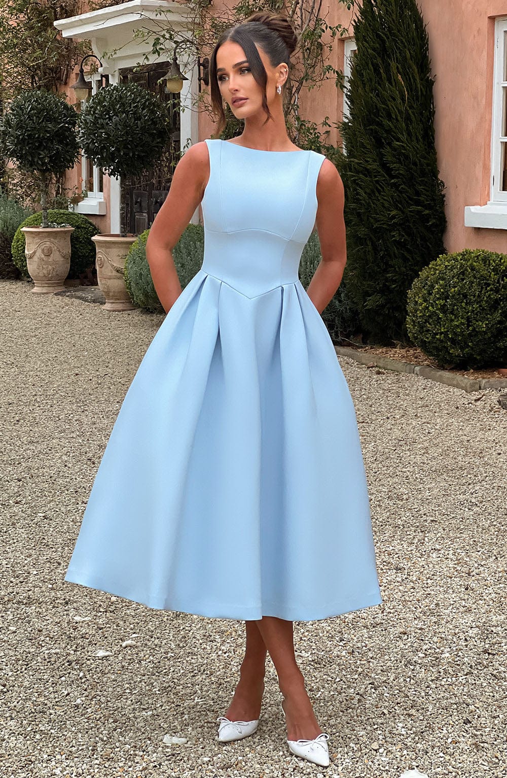 Clarabella Midi Elbise - Mavi