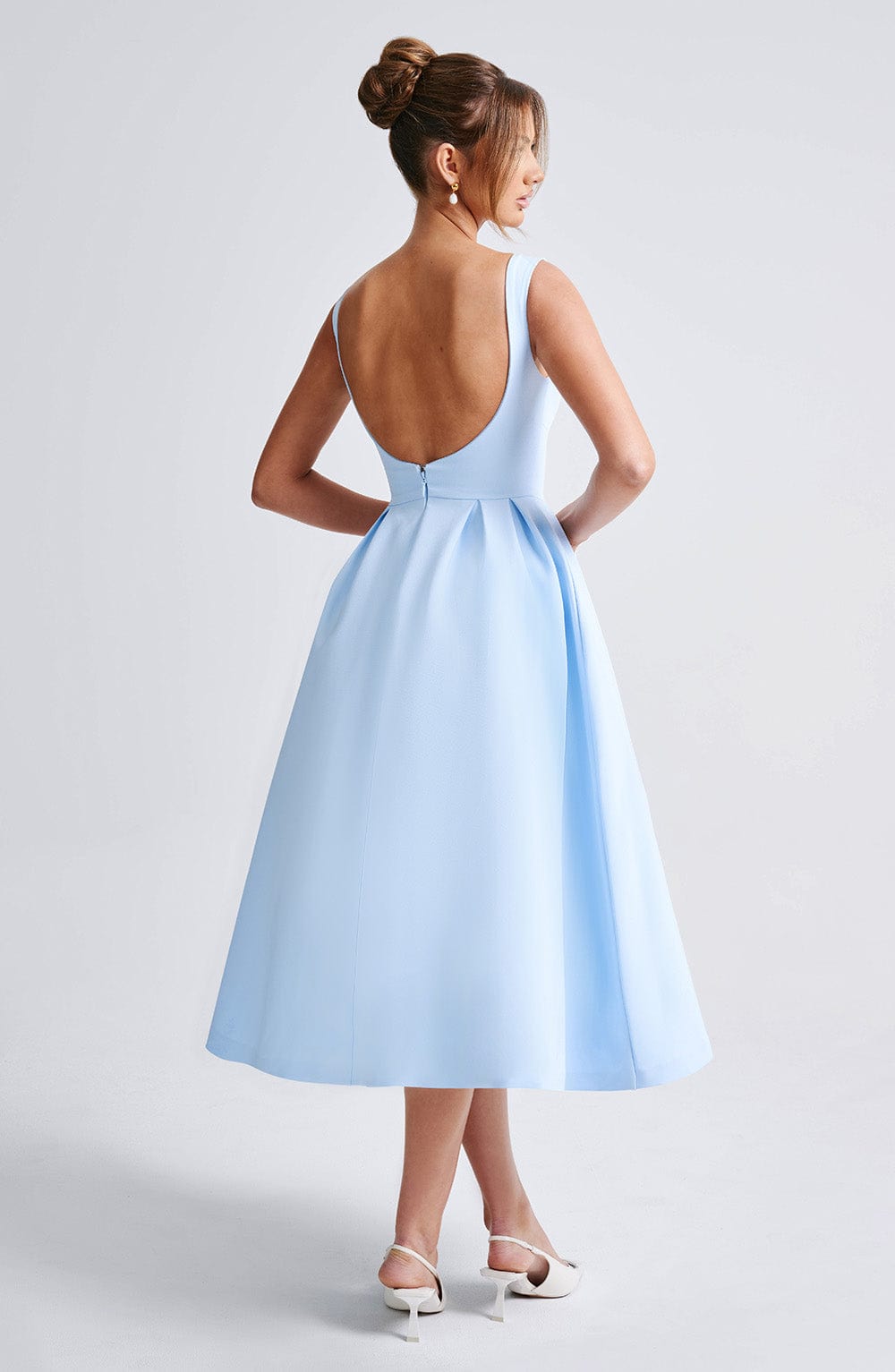 Clarabella Midi Elbise - Mavi