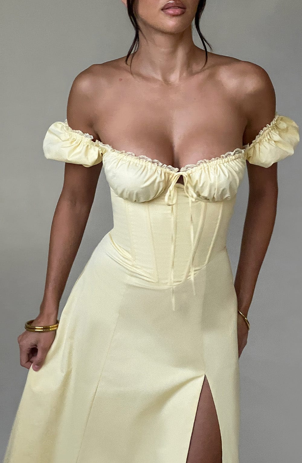 Courtney Midi Elbise - Limon