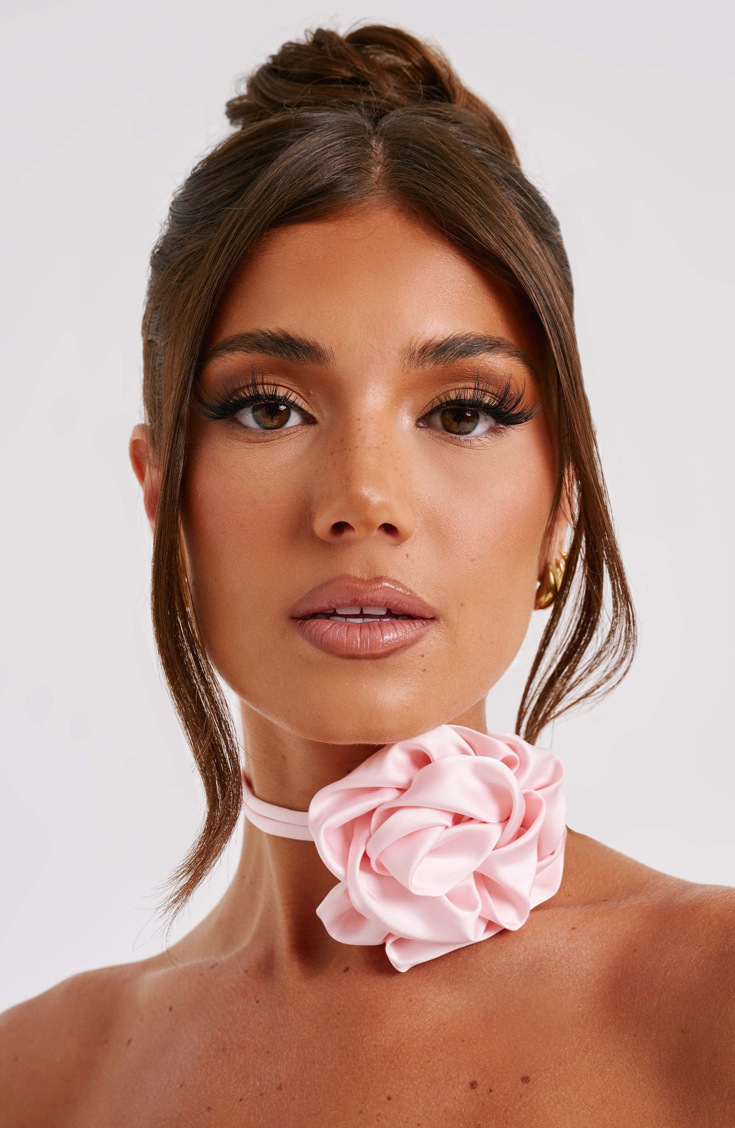 India Çiçekli Boyun Bağı - Blush