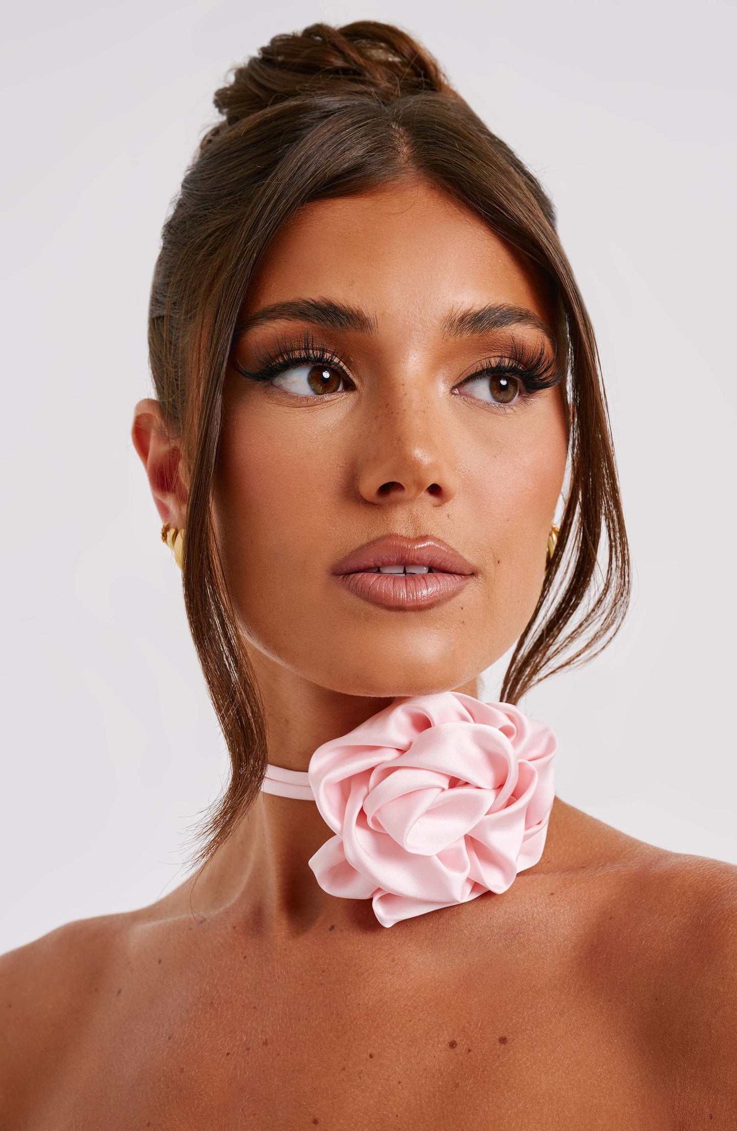 India Çiçekli Boyun Bağı - Blush
