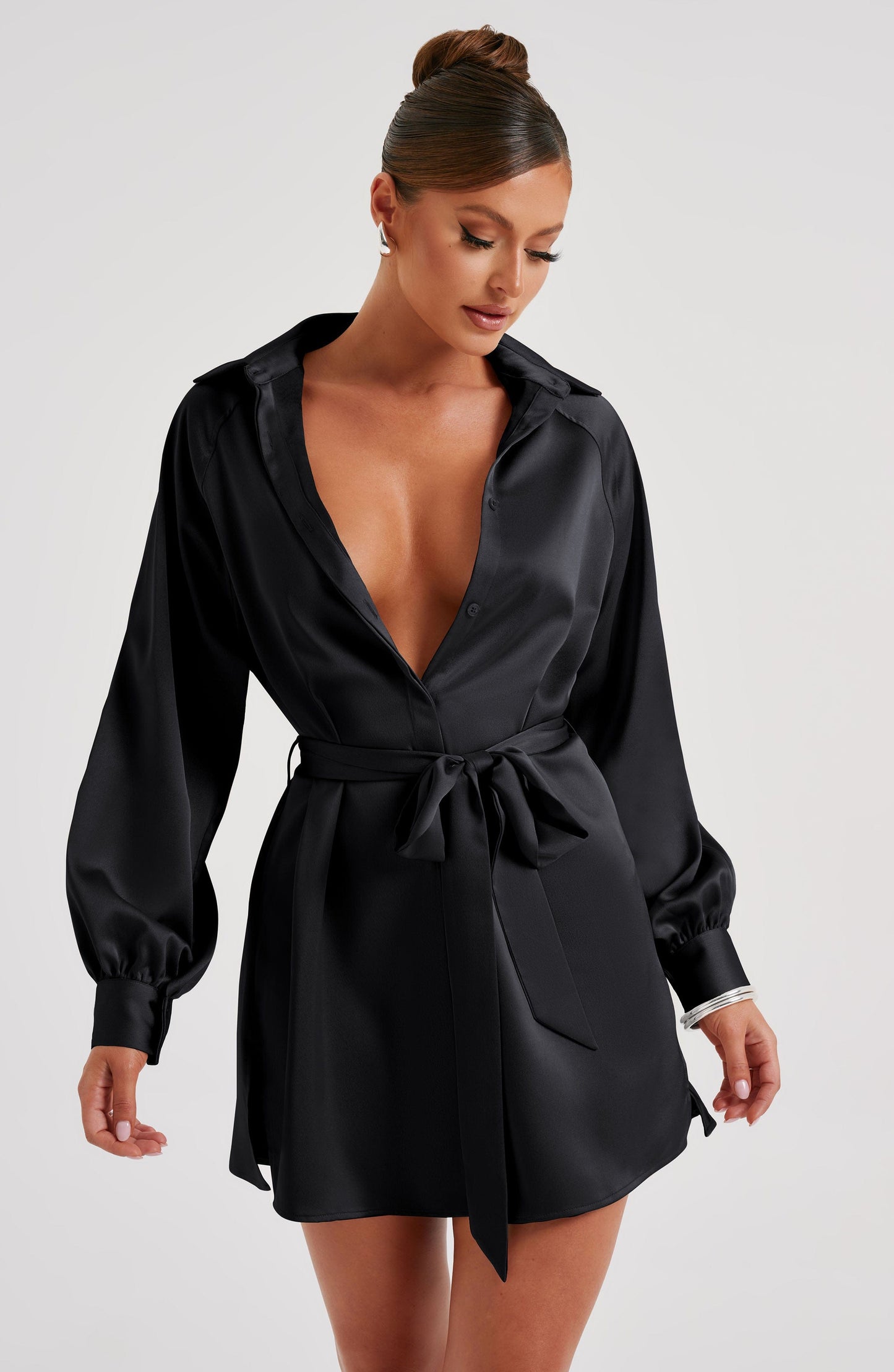 Kara Mini Elbise - Siyah