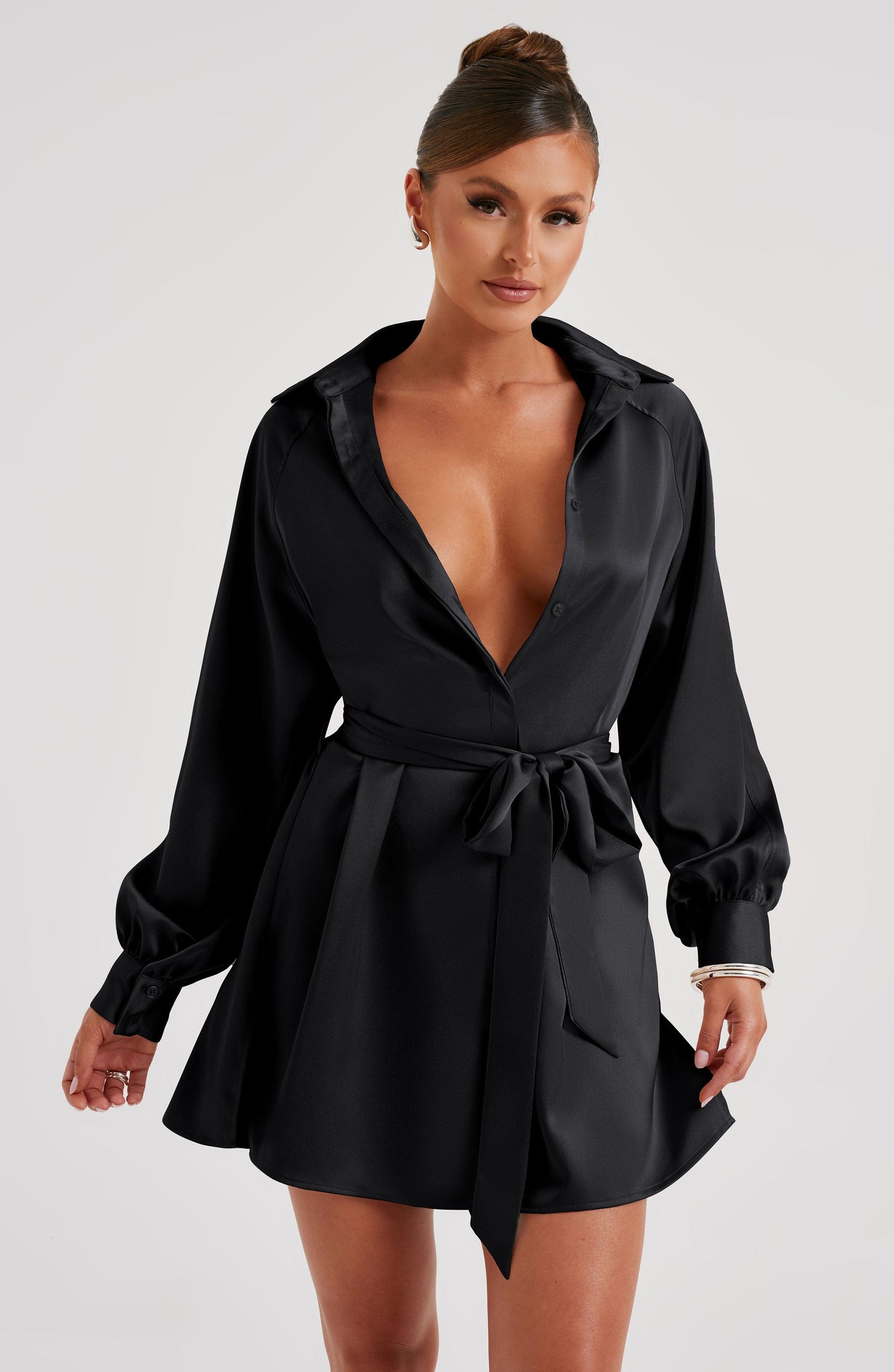 Kara Mini Elbise - Siyah