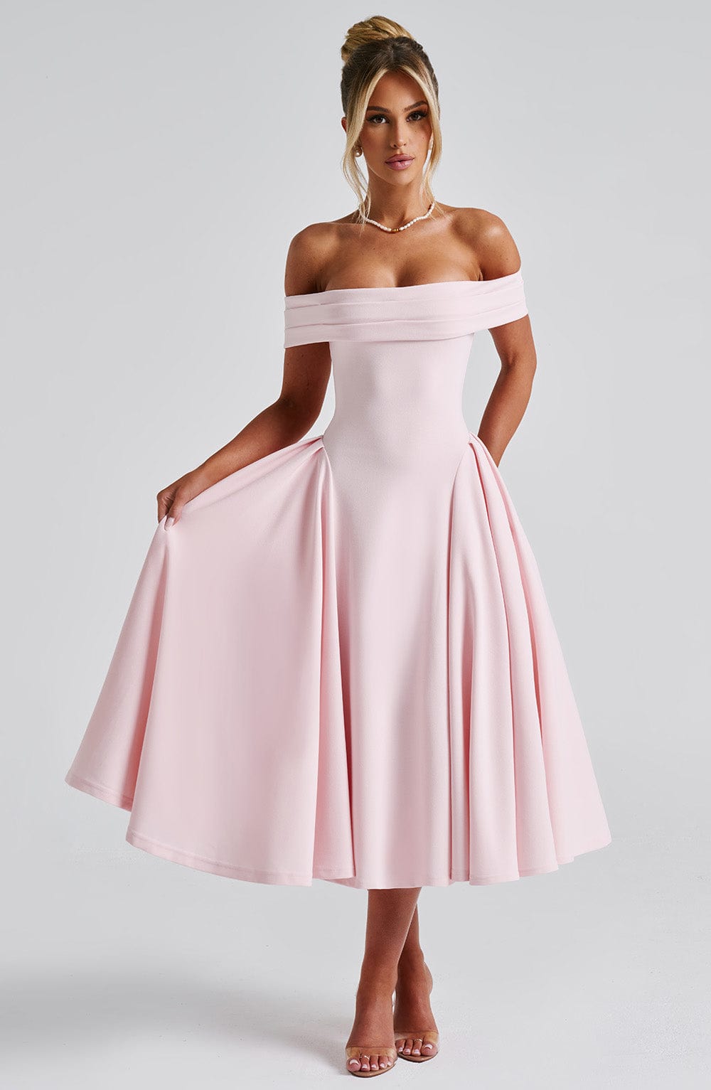 Miranda Midi Elbise - Blush
