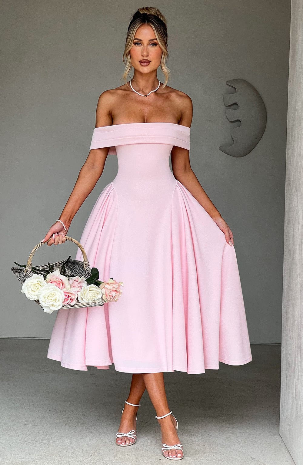 Miranda Midi Elbise - Blush