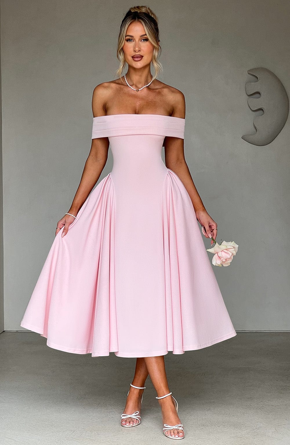 Miranda Midi Elbise - Blush