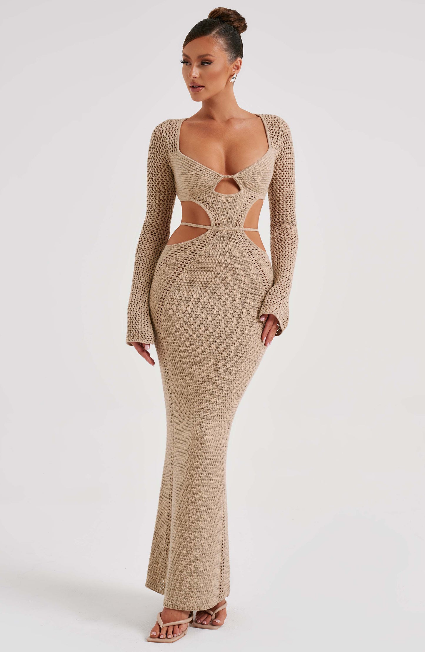 Nadine Maksi Elbise - Bej