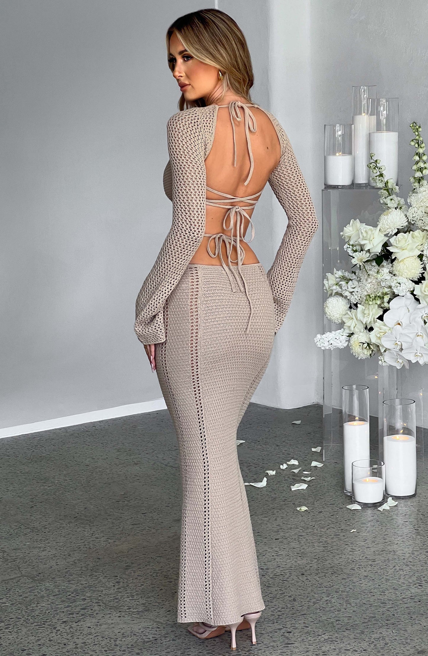 Nadine Maksi Elbise - Bej