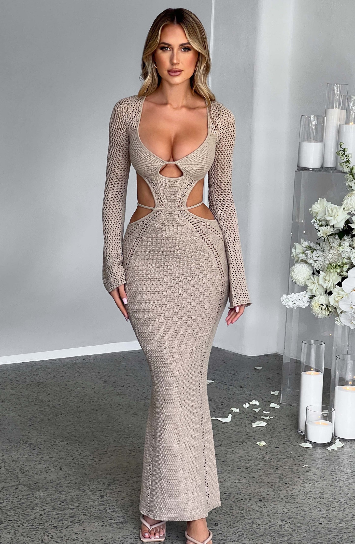 Nadine Maksi Elbise - Bej