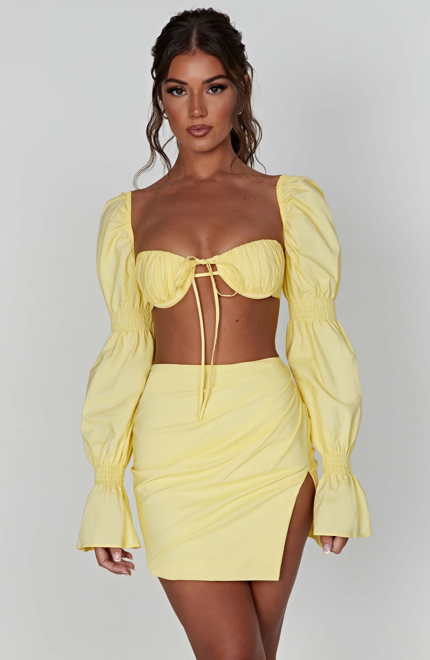 Perla Mini Etek - Limon