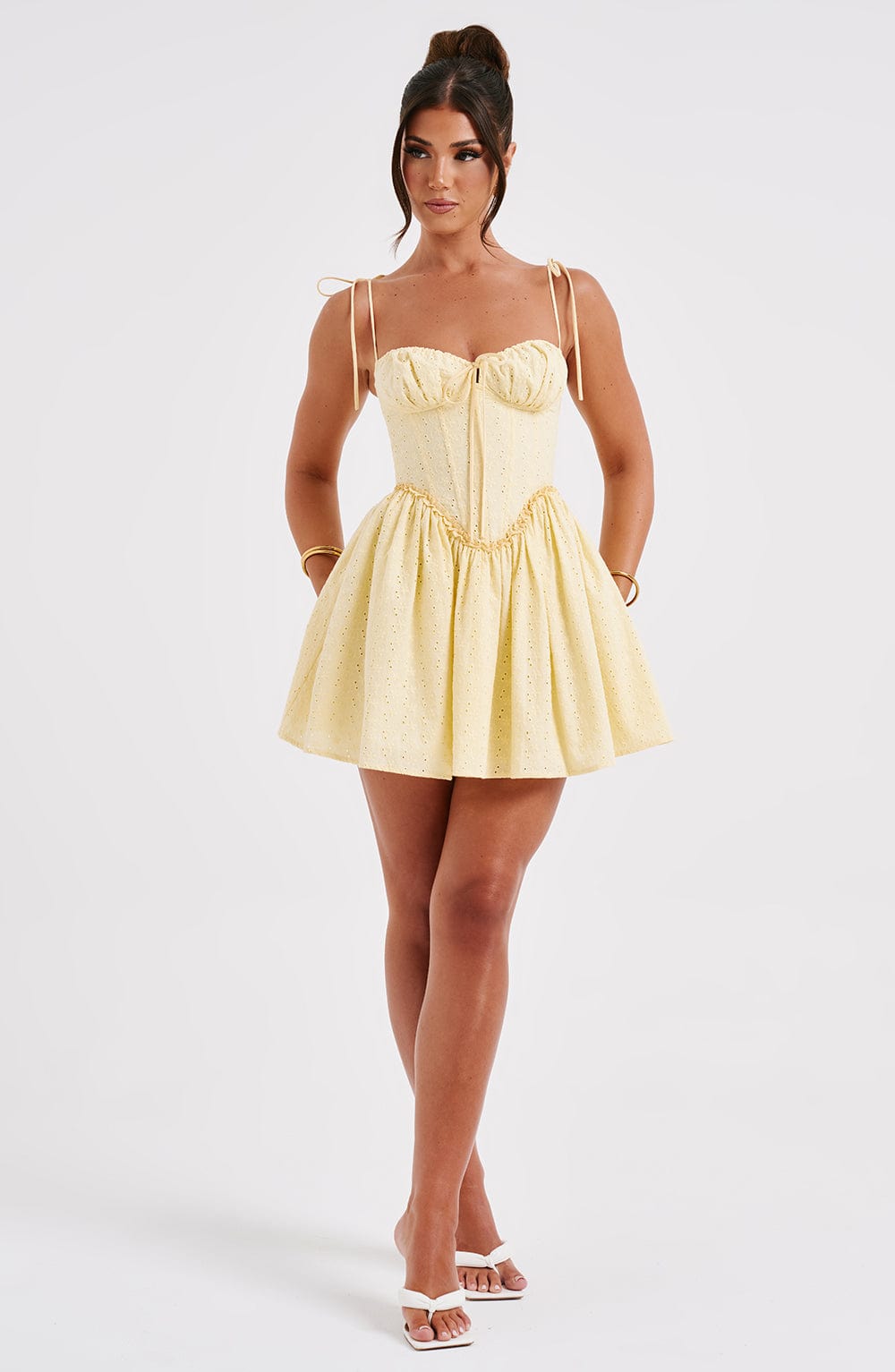 Poissy Mini Elbise - Limon