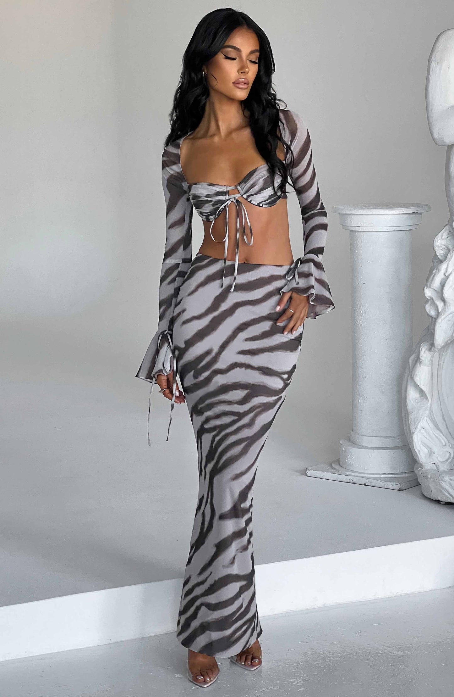 Priscilla Üst - Zebra Baskı
