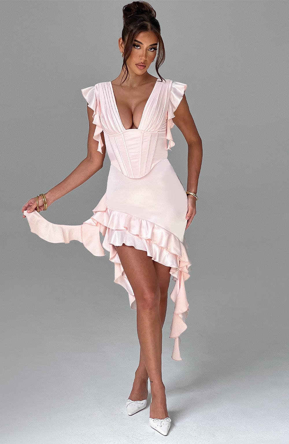 Águeda Mini Elbise - Blush