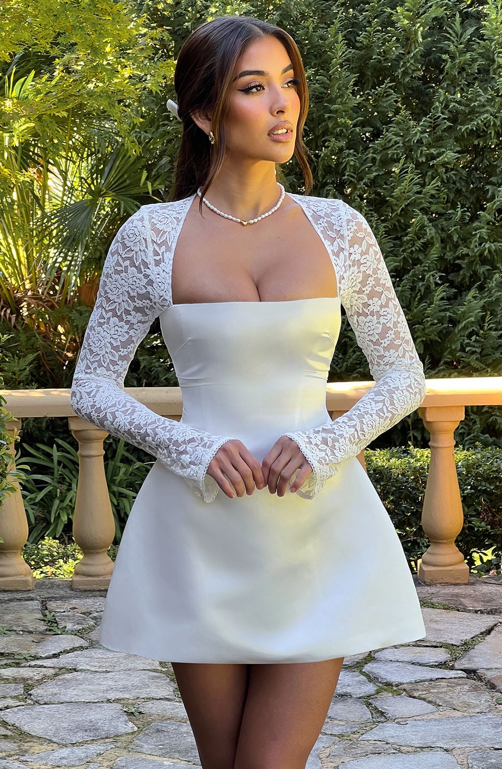 Amarente Mini Elbise - Fildişi