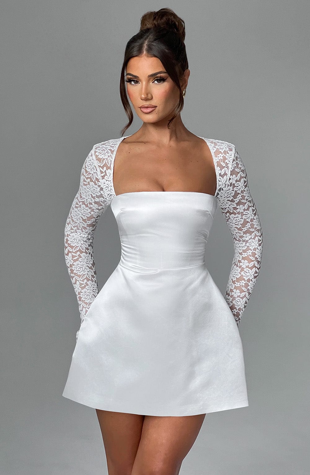Amarente Mini Elbise - Fildişi