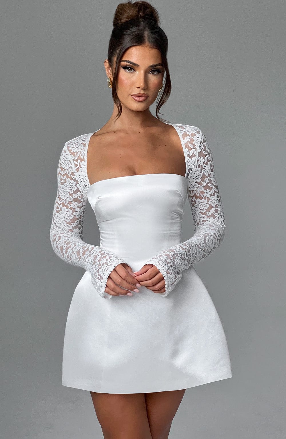Amarente Mini Elbise - Fildişi
