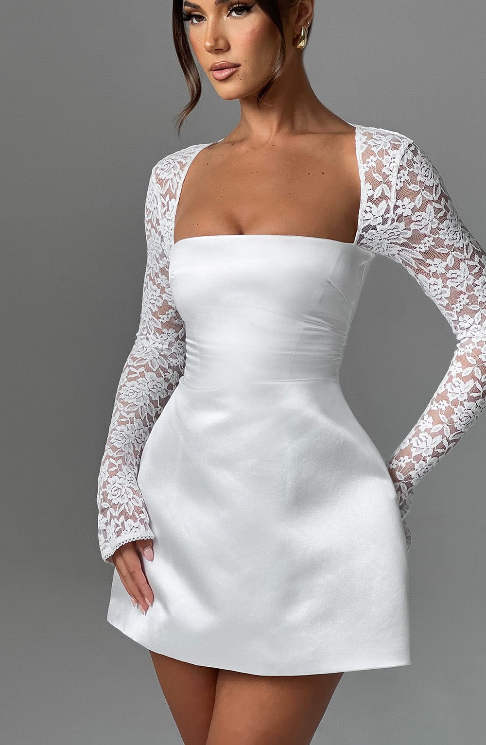Amarente Mini Elbise - Fildişi