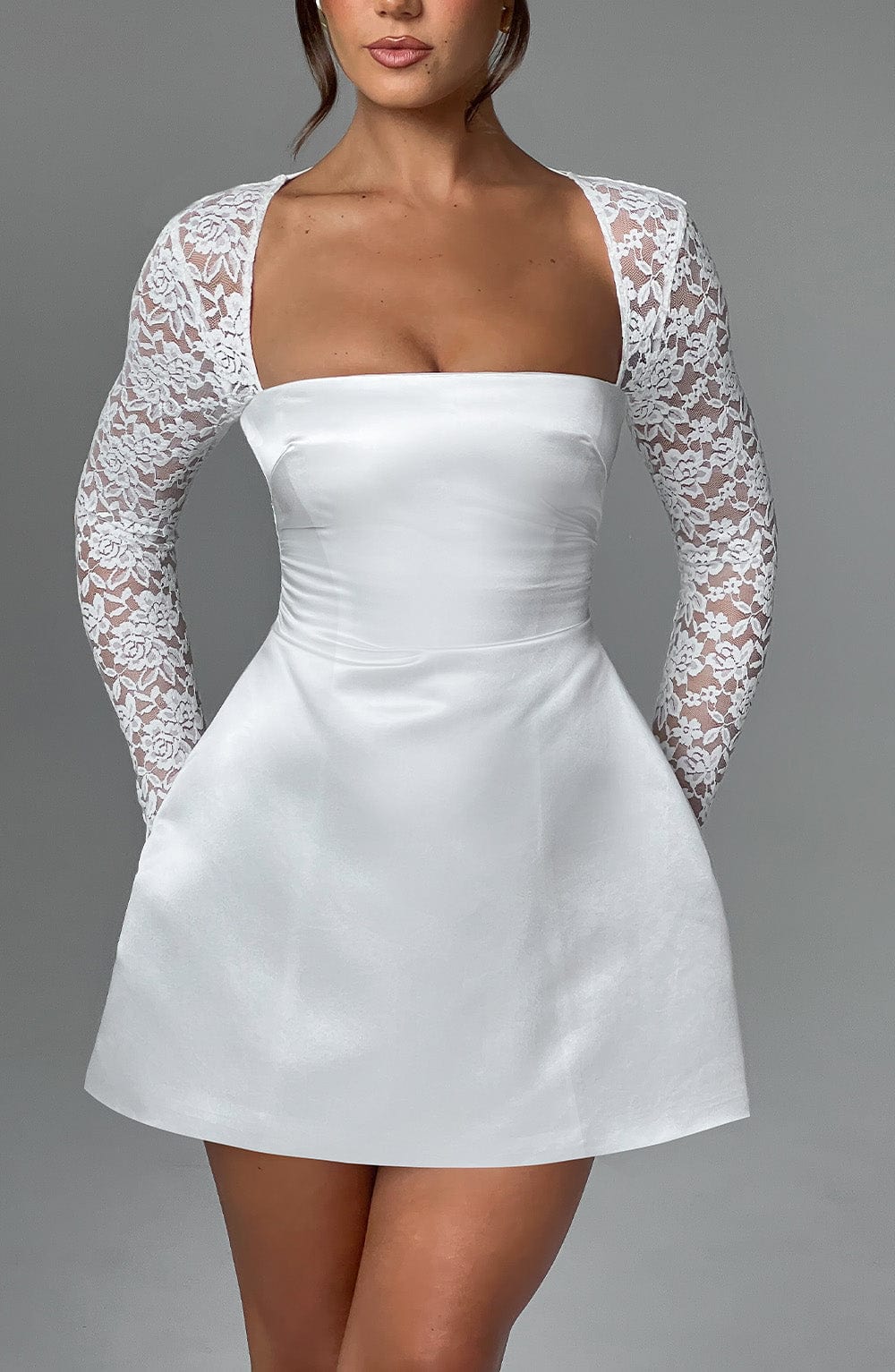 Amarente Mini Elbise - Fildişi