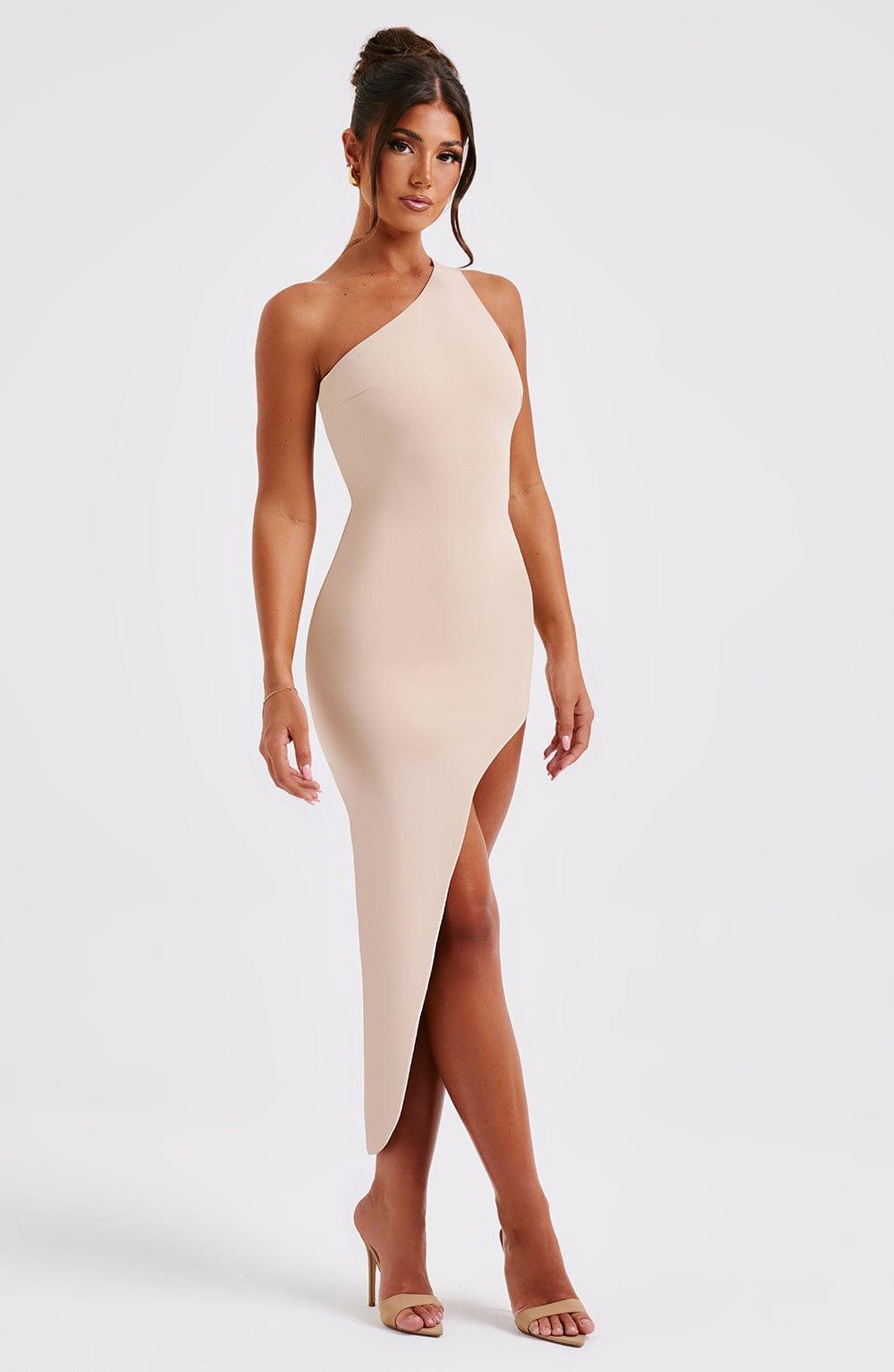 Amora Midi Elbise - Nude