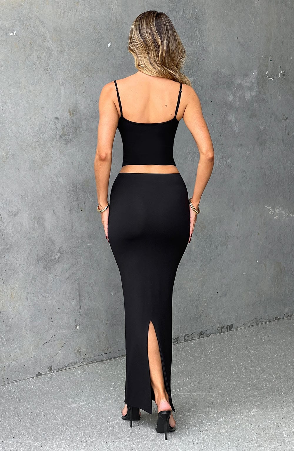 Yazmin Maxi Etek - Jet Siyah