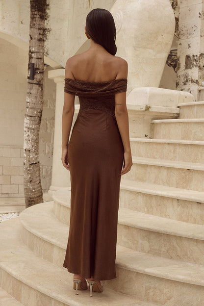 Amoret Midi Elbise - Espresso