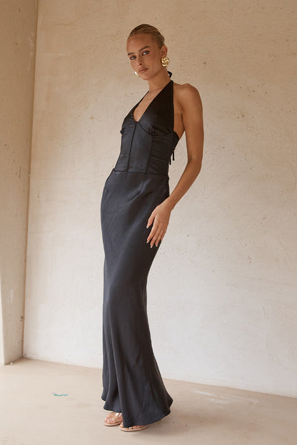 Asada Maxi Elbise - Siyah