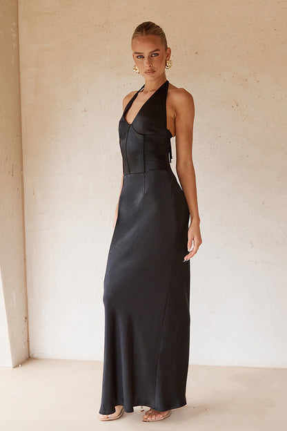 Asada Maxi Elbise - Siyah