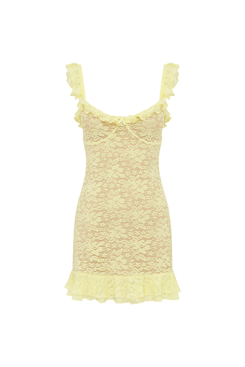 Ava Mini Elbise - Limon